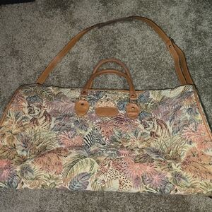 Vintage Safari print tapestry duffle bag
